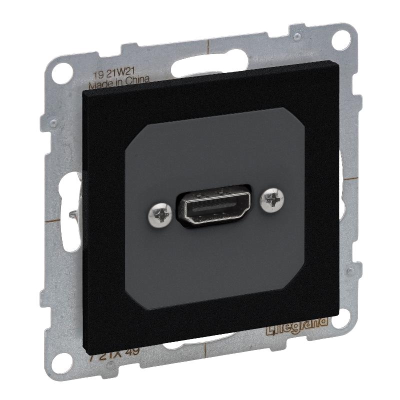 SUNO Розетка HDMI с предварительно подключенным разьемом. Цвет "Антрацит"