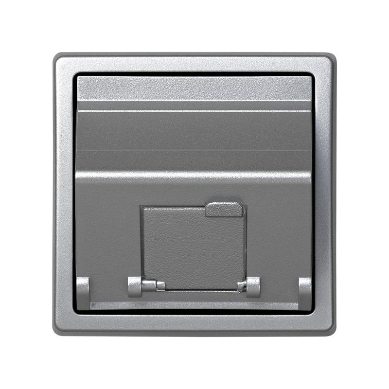 Simon 73 Адаптер для 1 коннектора RJ45 (KEYSTONE, AMP, Brand-Rex, KRONE), наклонное подключение, S73 Loft, ал