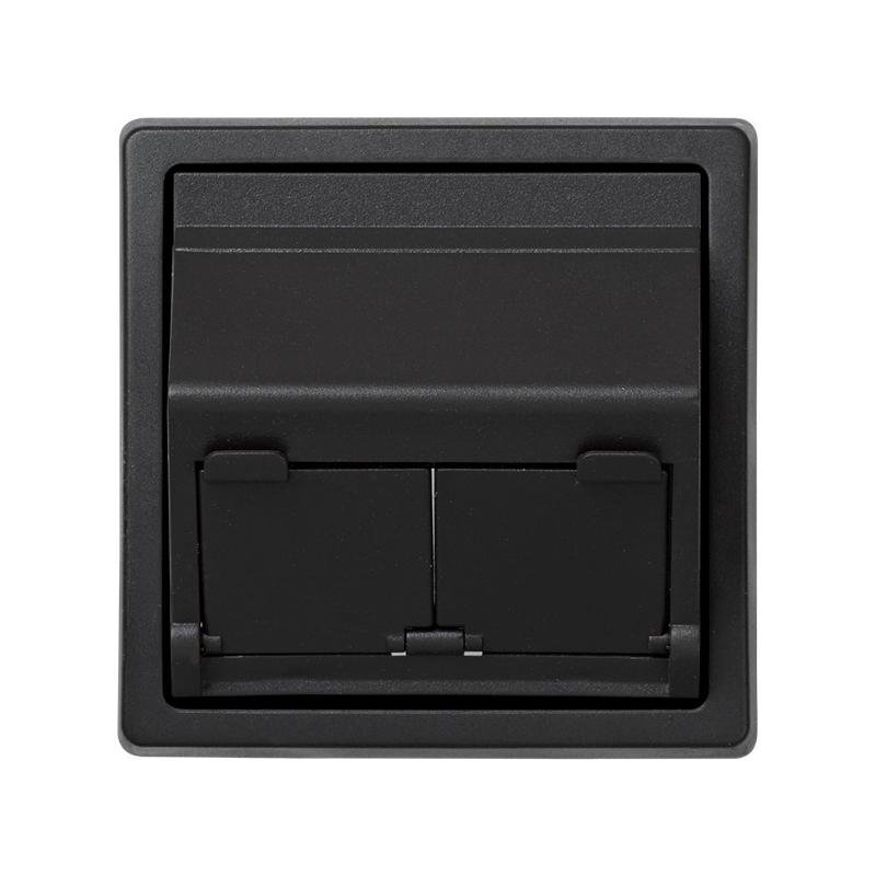 Simon 73 Адаптер на 2 коннектора RJ45 (KEYSTONE, AMP, Brand-Rex, KRONE), наклонное подключение, S73 Loft, гра