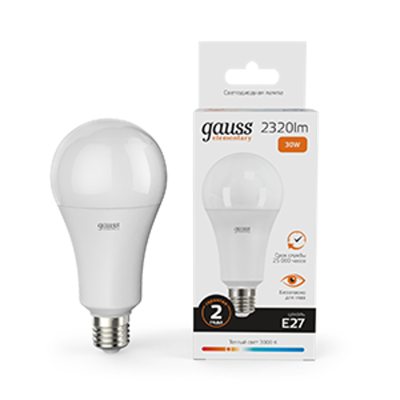 Лампа светодиодная LED Elementary A67 30W E27 2320lm 3000K