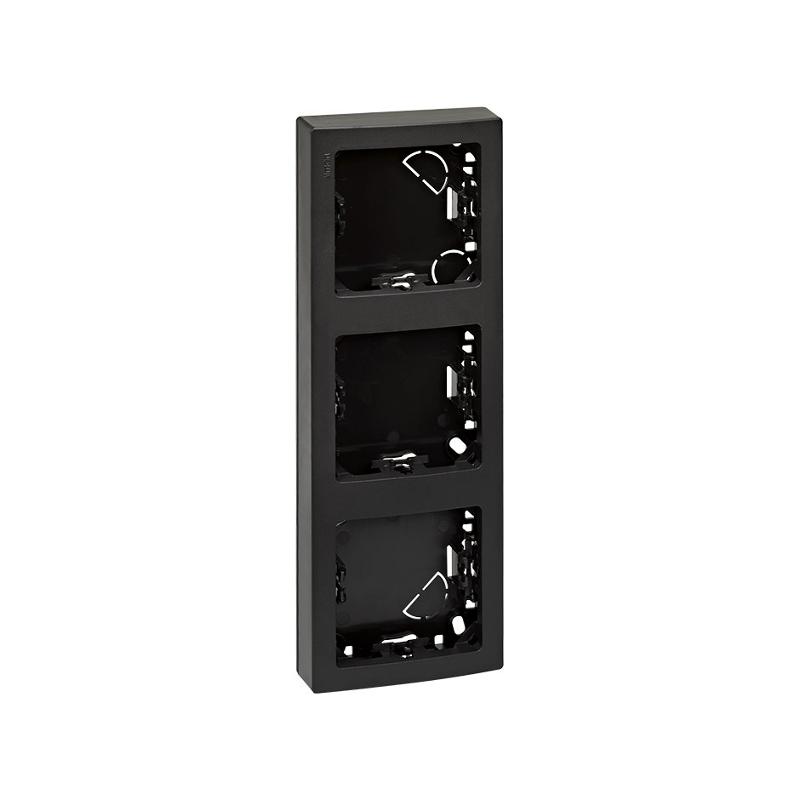 Simon 73 Рамка вертикальная, 3 поста, 75*217мм, S73 Loft, графит
