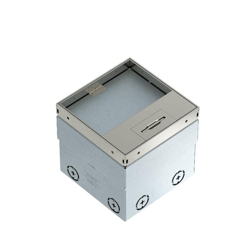 Лючок UDHOME2 пустой на 2 модуля ЭУИ 45х45мм и 2RJ45 (с выемкой 15мм) 140х140х110мм (нерж. сталь). Тип: UDHOME2 GV15