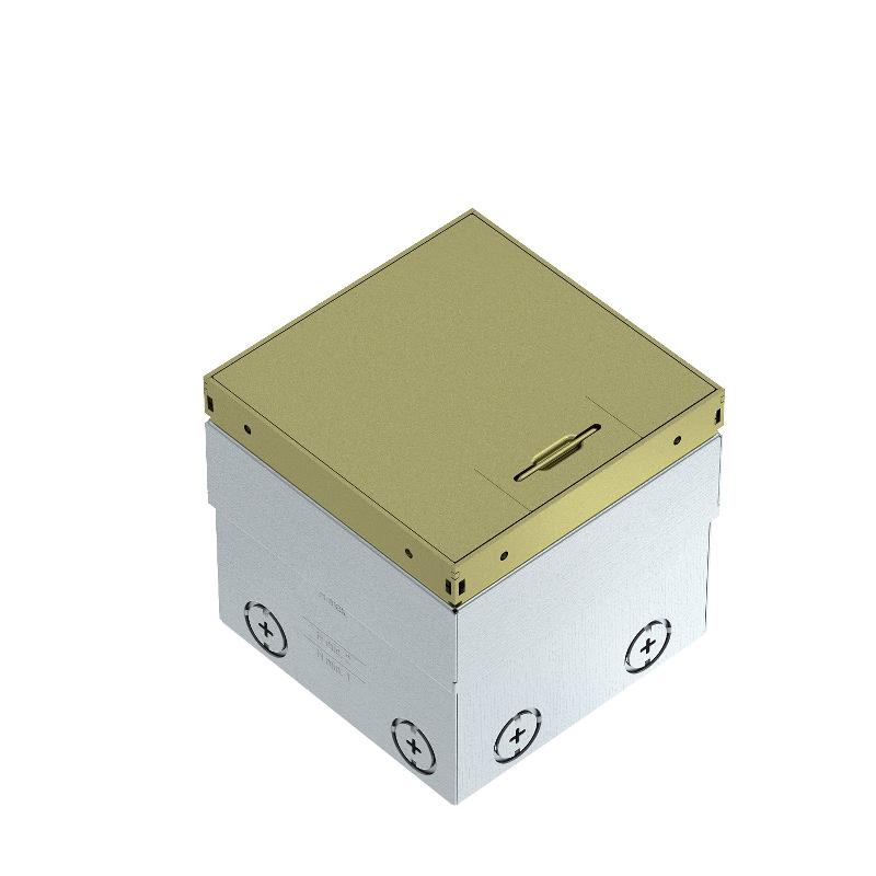 Лючок UDHOME2 пустой на 2 модуля ЭУИ 45х45мм и 2RJ45 (крышка без выемки) 140х140х100-135мм (латунь)