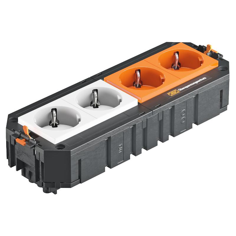 Коробка монтажная укомплектованная UT4 GST18i (2+2 розетки) с защитой