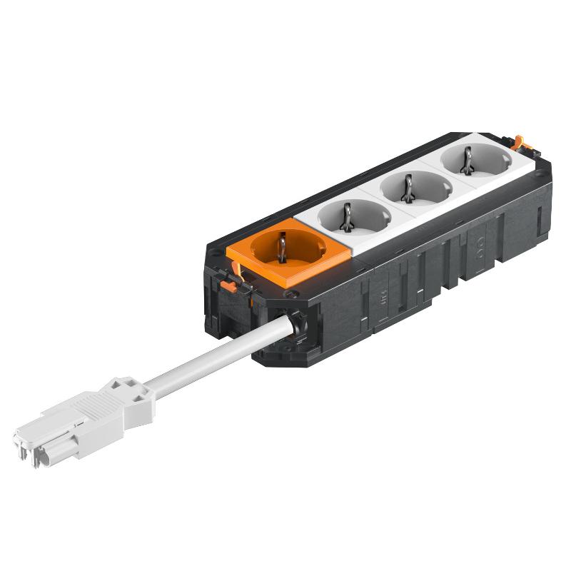 Коробка монтажная укомплектованная UT4 GST18i (3+1 розетки) с кабелем