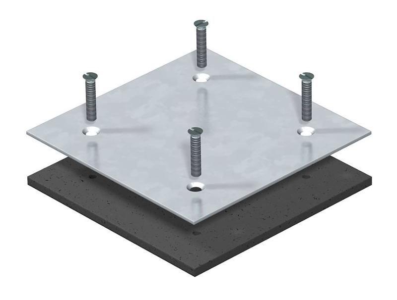 Заглушка для монтажного отверстия Telitank 100x100x3 мм (сталь) (DAT F)