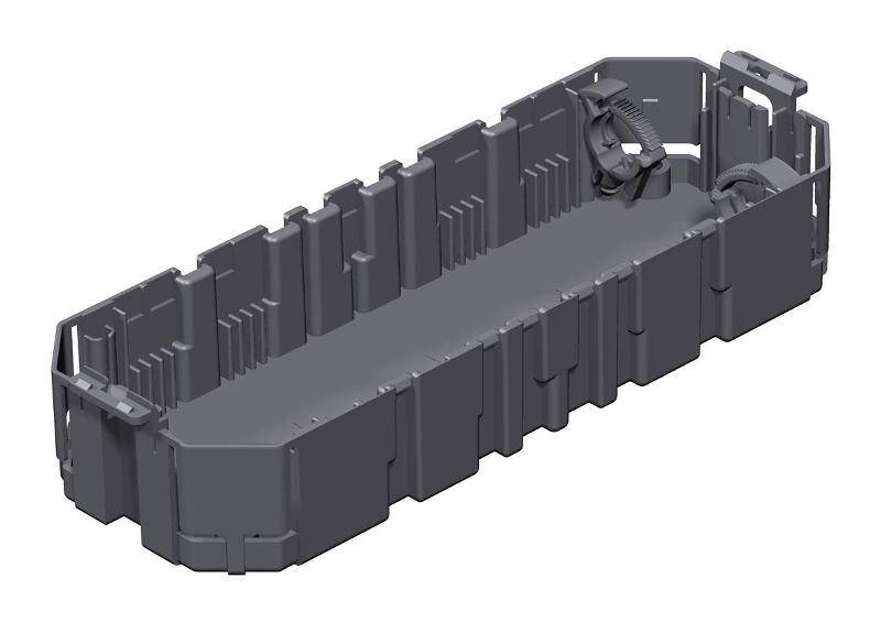 Монтажная коробка GB3 для установки в лючок для 4xModul45 208x76x36 мм (полиамид,черный)