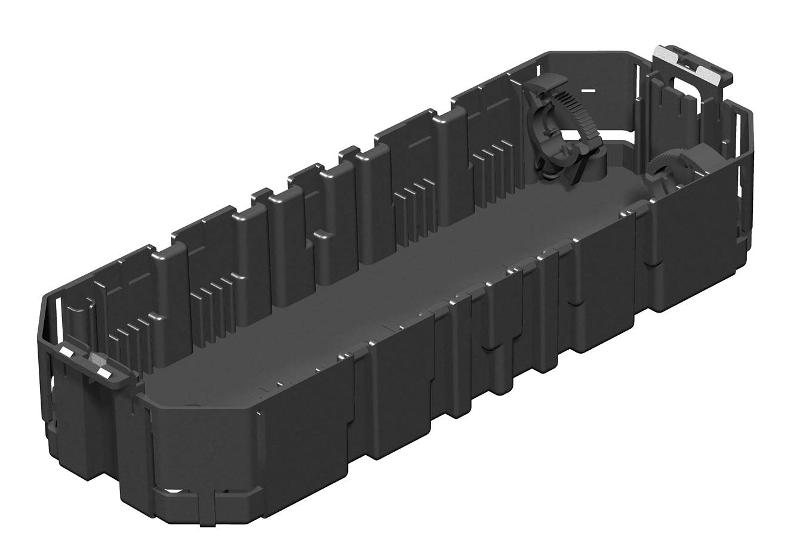 Монтажная коробка GB3 1 с малым отверстием 208x76x36 мм (полиамид,черный)