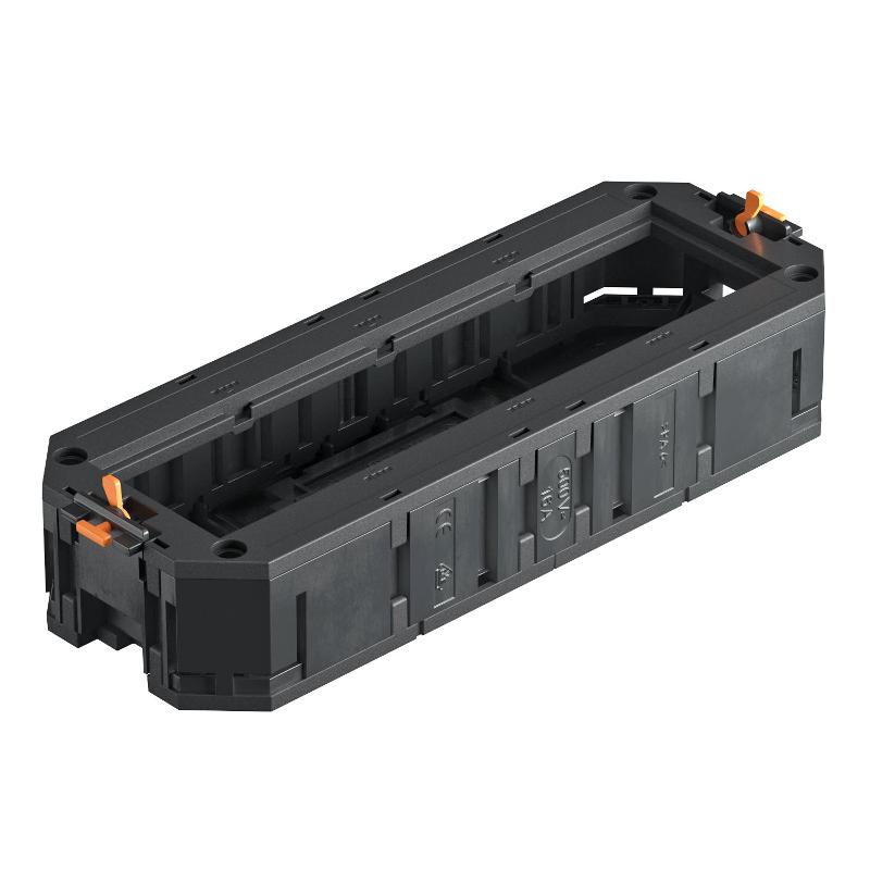 Монтажная коробка UT4 для установки в лючок с накладкой для 4xModul45 (полиамид,черный) (UT4 45 4)