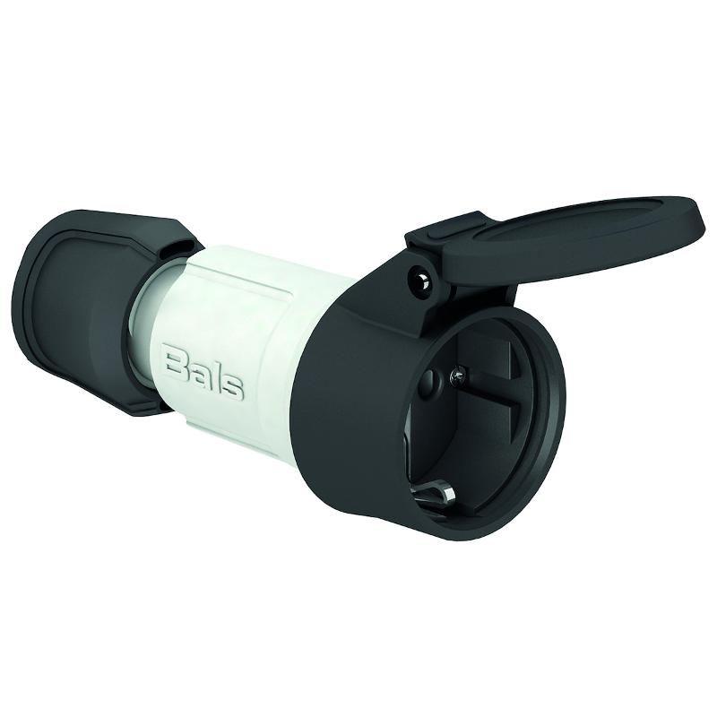 Розетка кабельная Schuko 16A 3p(2P+E) 250V IP54 серый MULTI-GRIP 7487 I 7487-Bals I Bals