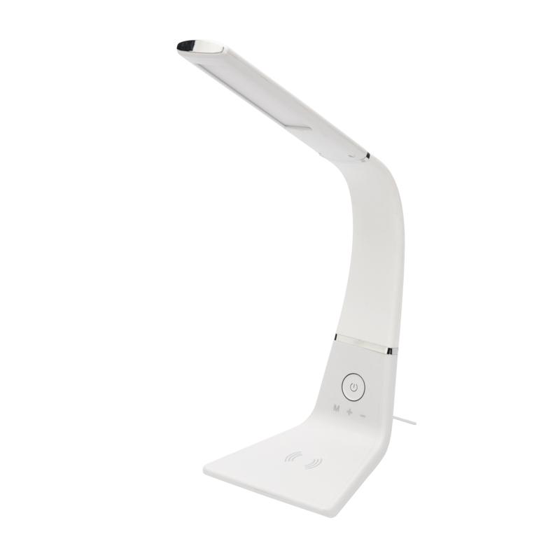 Светильник настольный Cloud LED 2700-6500К, встроенная беспроводная и проводная USB-зарядка устройств, диммер, гибкий поворот
