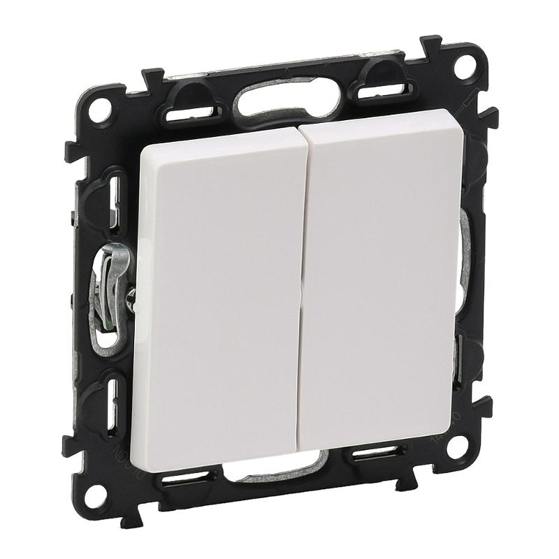 Valena LIFE DIY Белый Переключатель 2-клавишный 10А 250В
