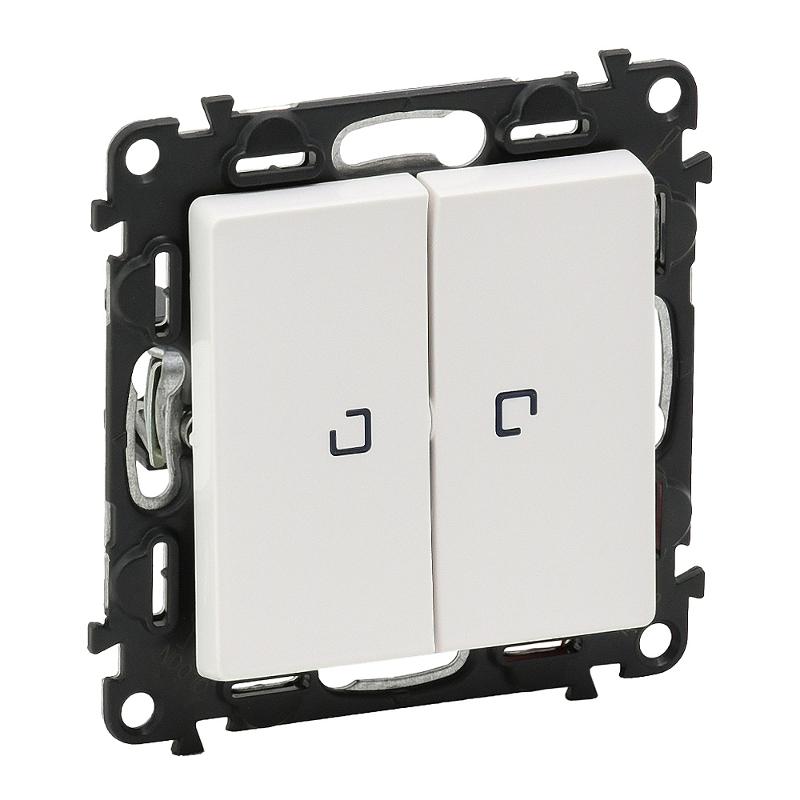 Valena LIFE DIY Белый Выключатель 2-клавишный с подсветкой 10А 250В