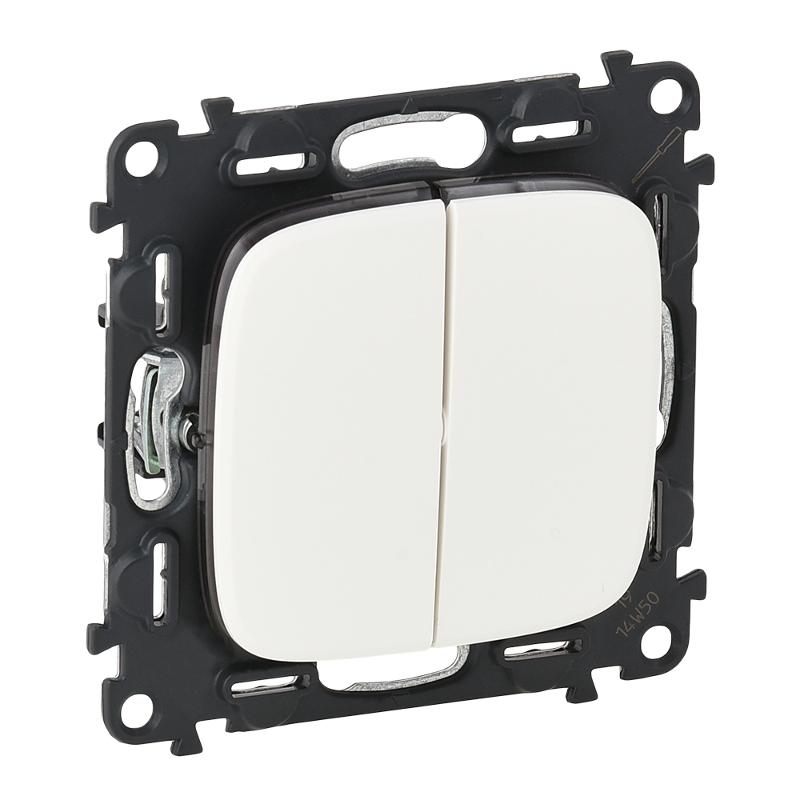 Valena ALLURE DIY Белый Выключатель 2-х клавишный 10А 250В