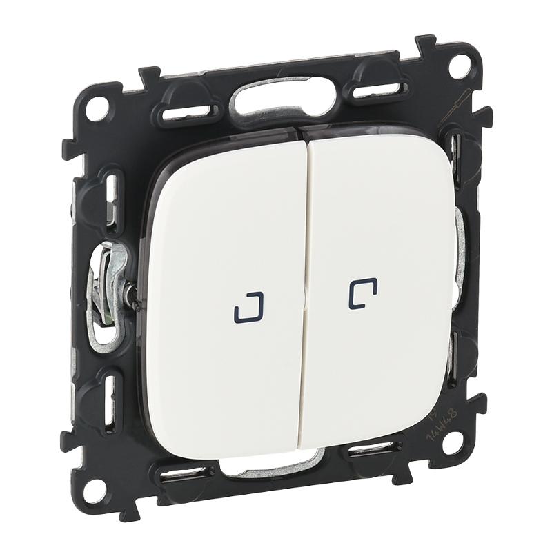 Valena ALLURE DIY Белый Переключатель 2-клавишный с подсветкой 10А 250В