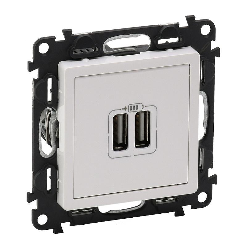 Valena LIFE DIY Белый Розетка 2-ая USB 240В/5В 1500мА