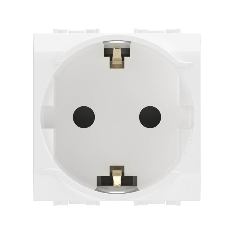 Розетка со шторками з/к 2мод. 16А IP20 белая Brava
