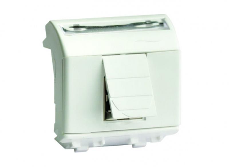 Компьютерная розетка RJ-45. кат.5Е (разъем АМР). белая. 2мод Brava