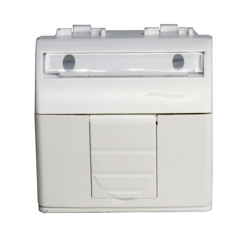 Компьютерная розетка RJ-45. кат.5Е (разъем PcNet). белая. 2мод.