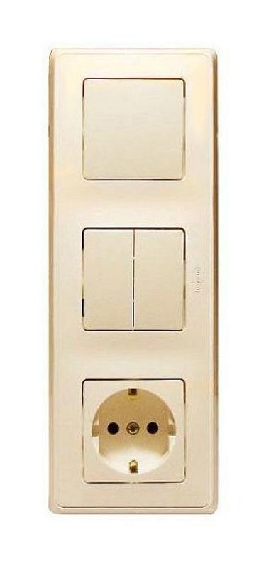 3-постовой моноблок - Cariva - 250 В~ - слоновая кость