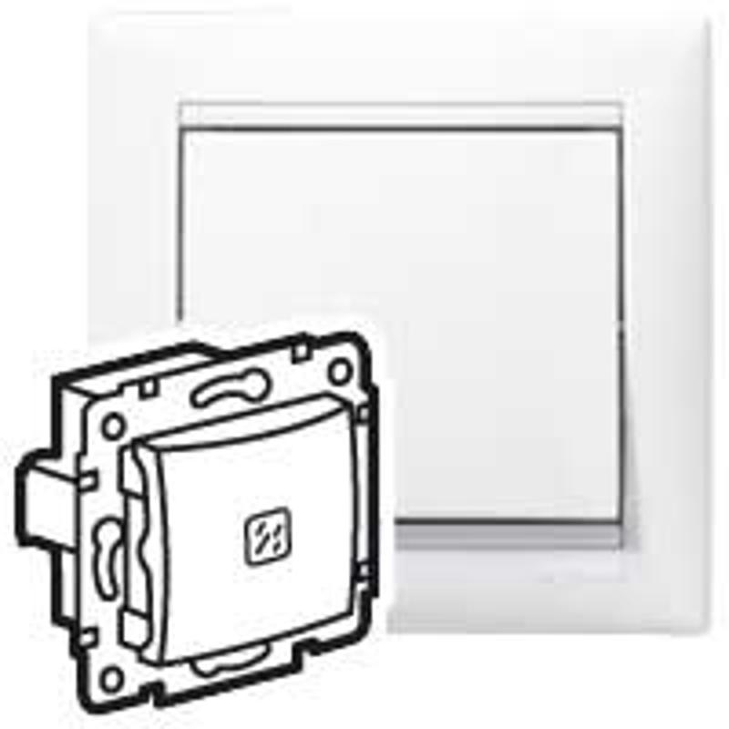 Valena Белый Переключатель 1-клавишный с индикацией