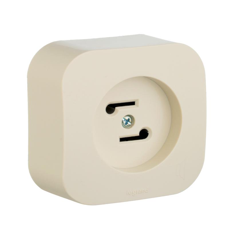 Розетка для радиотрансляционной сети - Legrand Quteo - IP20 накладной монтаж - слоновая кость