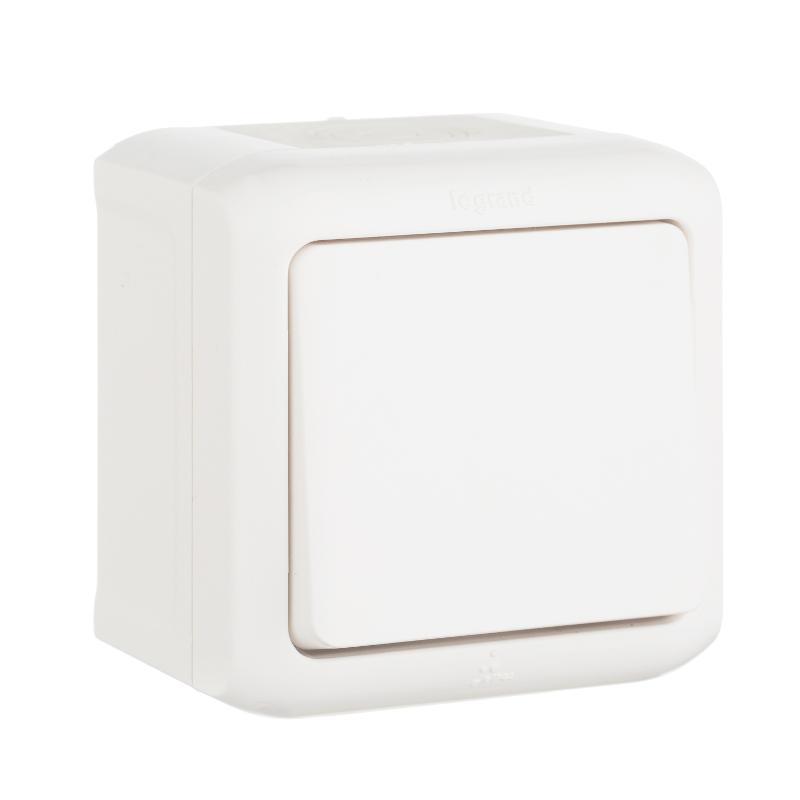 Quteo Белый Переключатель 1-клавишный IP44 10А