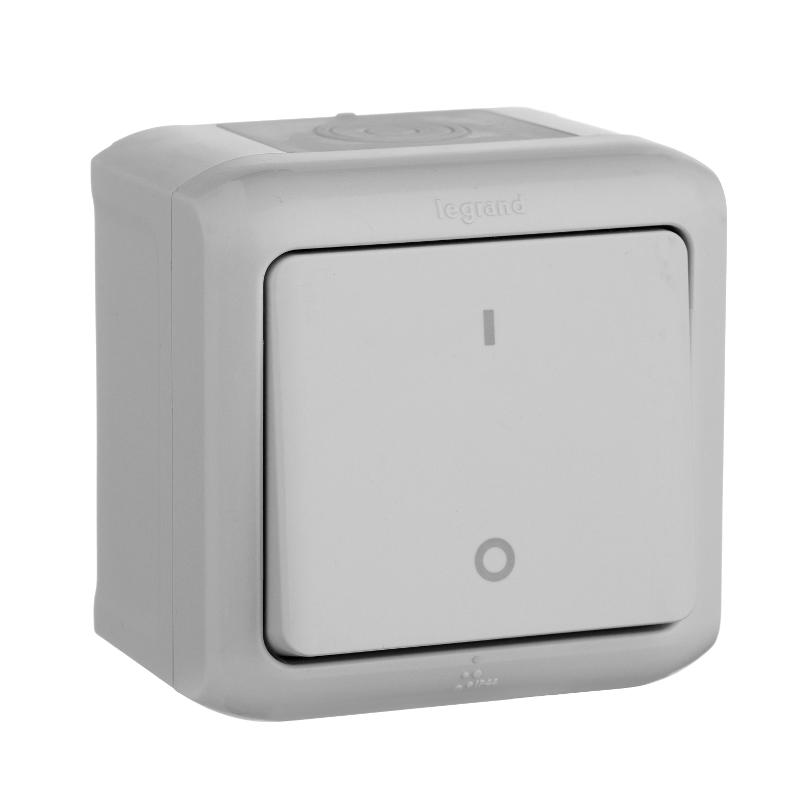 Quteo Серый Выключатель двухполюсный IP44