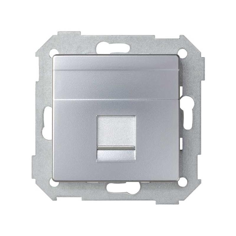 Simon 82 Адаптер со шторками на 1 коннектор UTP (RJ45), FTP (RJ45), RJ12, AMP, S82,82N, алюминий