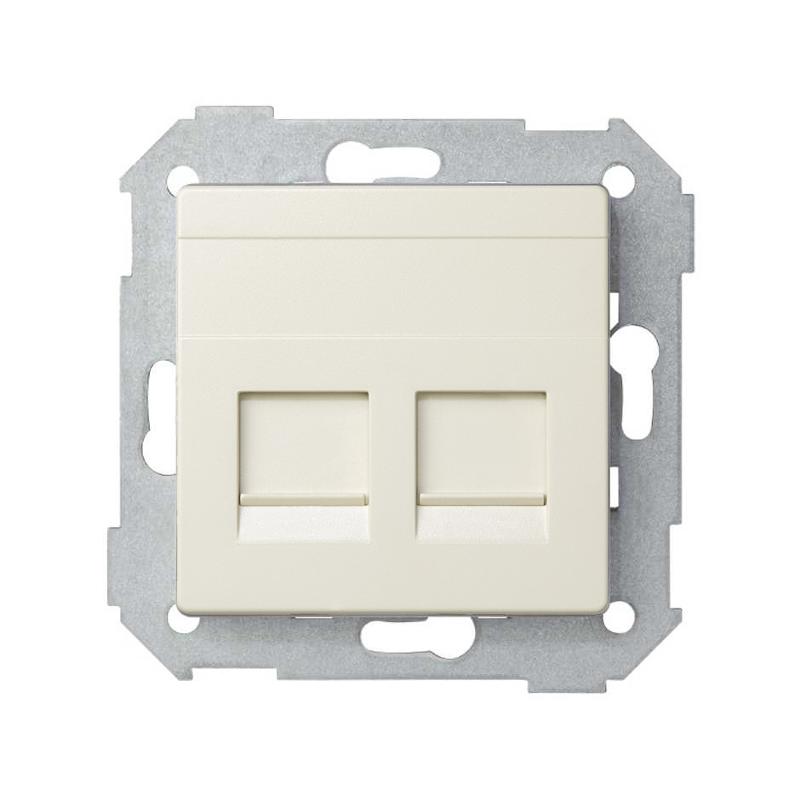 Simon 82 Адаптер со шторками на 2 коннектора UTP (RJ45), FTP (RJ45), RJ12, AMP, S82, S82N, S82 Detail, слонов