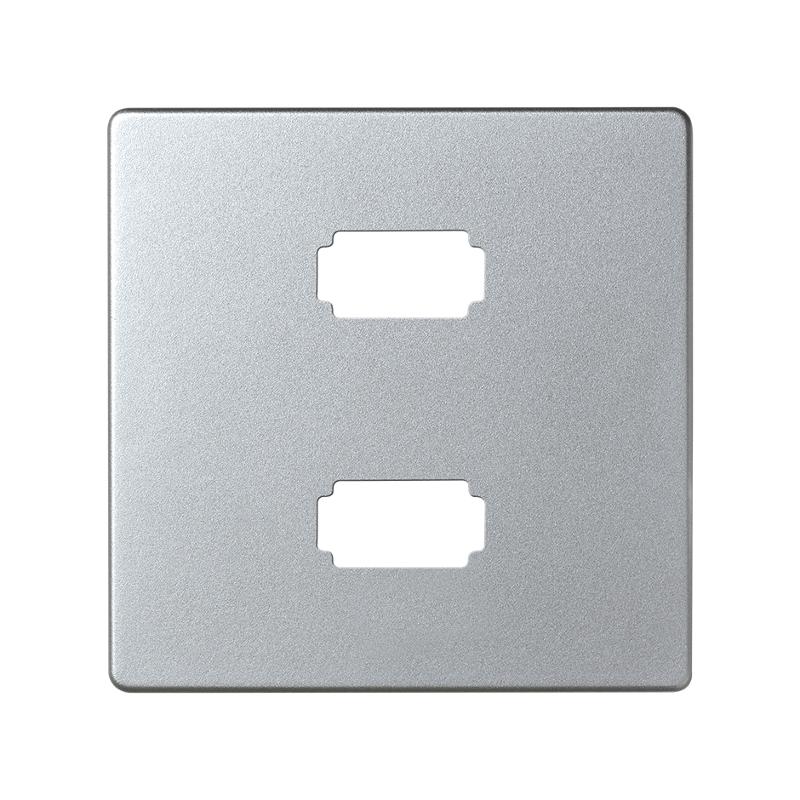 Simon 82 Накладка для коннектора 2*USB 2.0 типа А, "мама", S82 Detail, алюминий