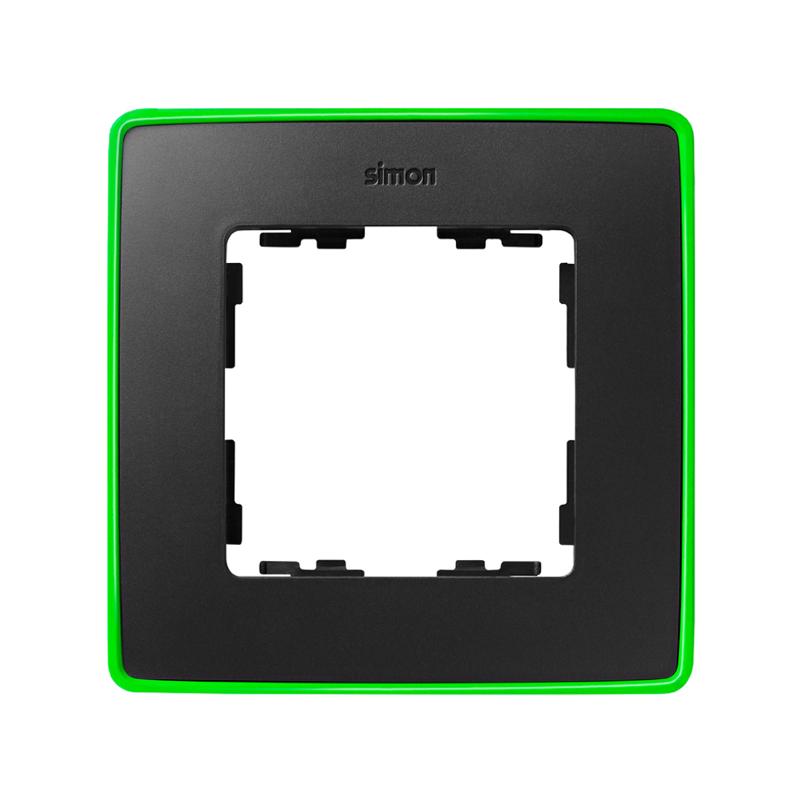 Simon 82 Рамка декоративная, 1 пост, Select, Neon, S82 Detail, графит-зелёный