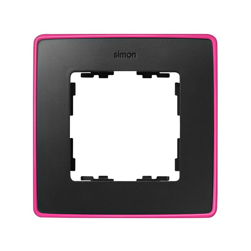 Simon 82 Рамка декоративная, 1 пост, Select, Neon, S82 Detail, графит-розовый