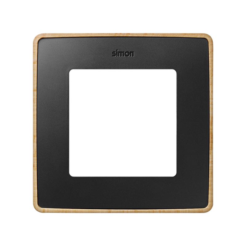 Simon 82 Рамка декоративная, 1 пост, Select, S82 Detail, графит-дерево (Бук)
