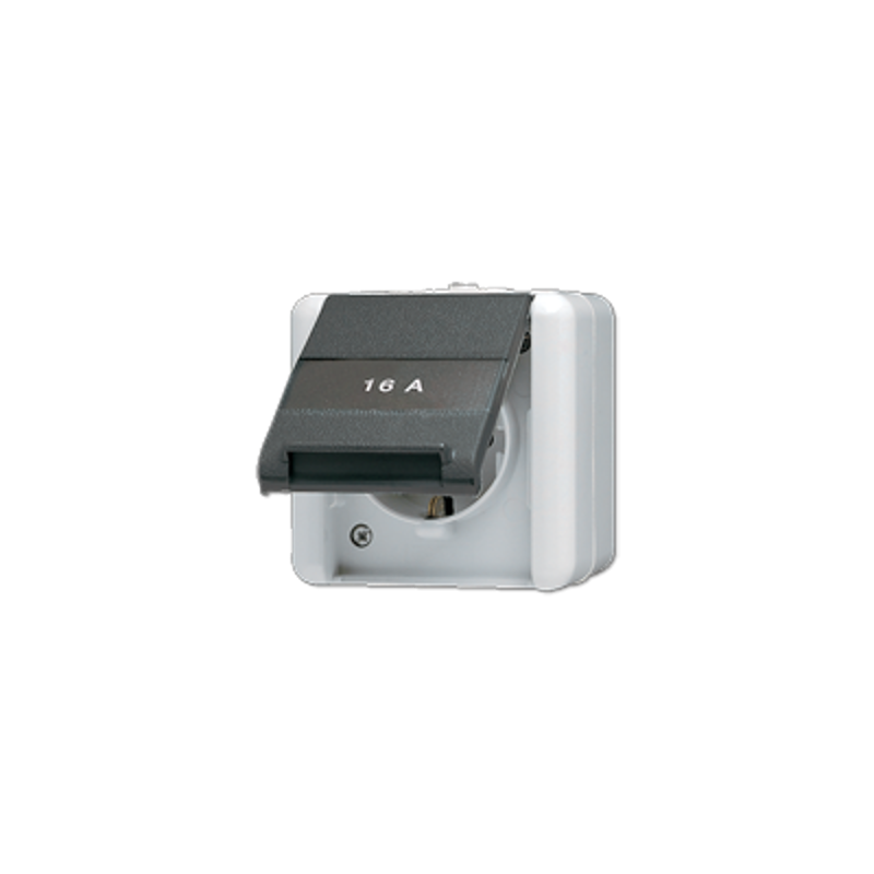 Штепсельная розетка SCHUKO 16А 250V~ с защитой от детей и полем для надписиIP44