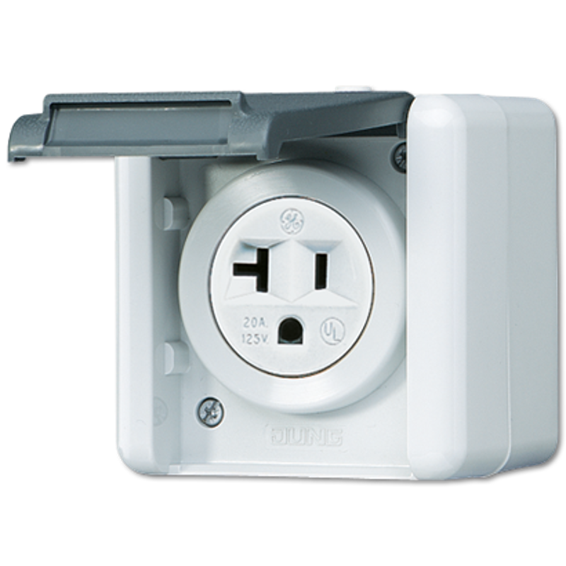 USA-стандарт NEMA, 2 полюса + заземление, 20А 125V~; для накладного монтажа