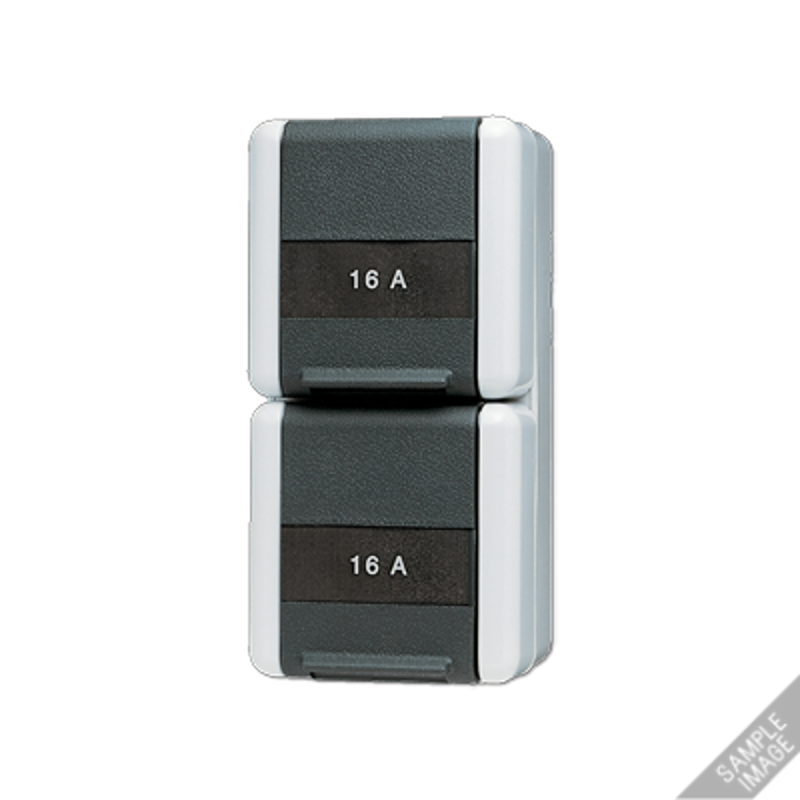 Двойная горизонтальная SCHUKO розетка IP44 16A 250V~