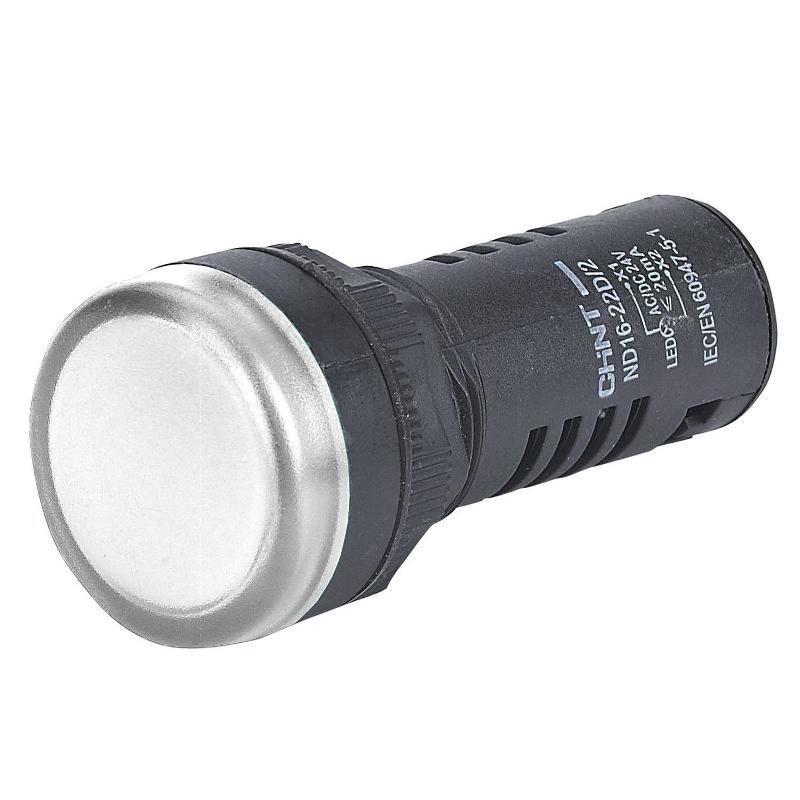 Индикатор ND16-22D/2C белый, встр. резистор, IP65 АС/DC230В (R)