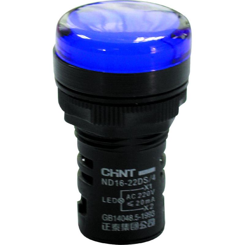 Индикатор ND16-22DS/2C синий, компактный, встр. резистор, IP65 АС/DC24В (R)