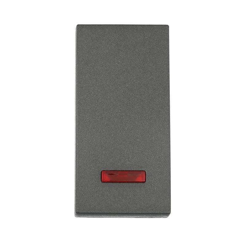 Переключатель с двух мест, с индикатором 45х22,5 мм (схема 6L) 16 A, 250 B (черный бархат) LK45