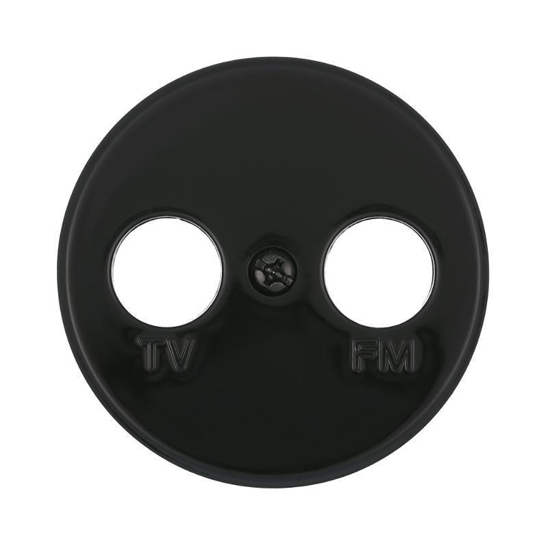 Накладка розетки TV+FM 2 (черный) Vintage