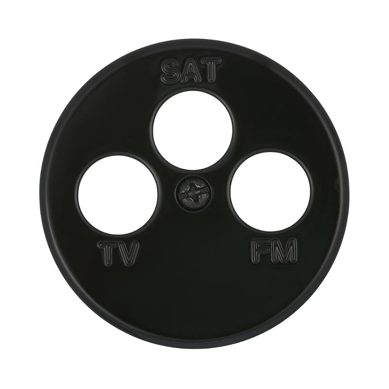Накладка для розетки TV+FM+SAT, 3 отверстия , черн., LK Vintage