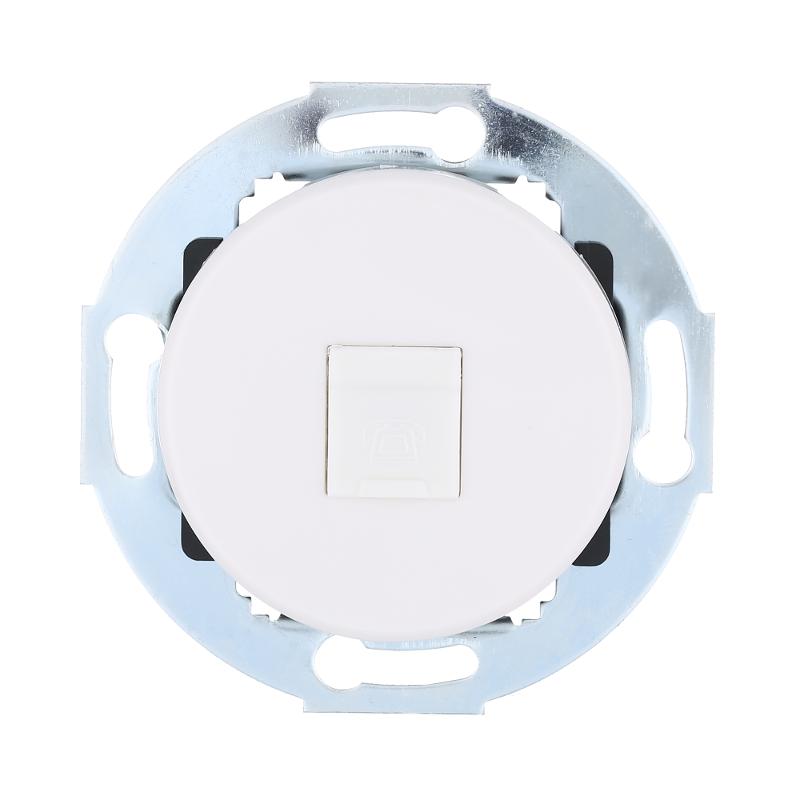 Накладка для розетки телефонной с суппортом RJ-12, RJ-45 без джека (бел) LK Vintage (250шт)1кор=500  Ecoplast