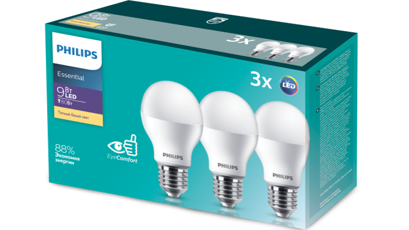 Промопак ESSLEDBulb 11W E27 3000K 3шт.