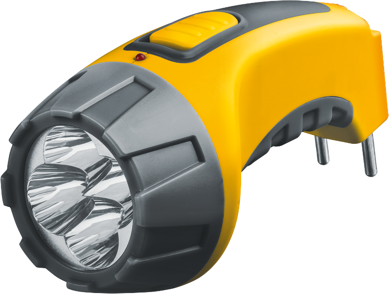 Фонарь универсальный NPT-CP03-ACCU Пласт. 4LED, прям. зар-ка, акк.4В, 500мАч.