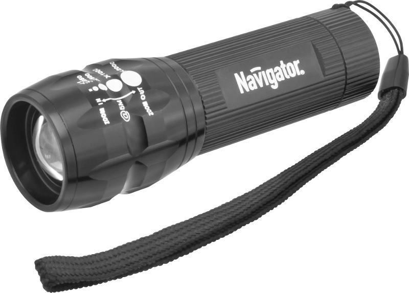 Фонарь универсальный NPT-CM03-3AAA алюм. 1LEDх3Вт, фокус, блист.