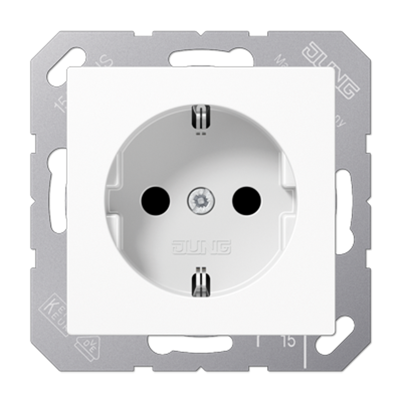 Штепсельная розетка SCHUKO 16A 250V~ с защитой от детей; термопласт; белая