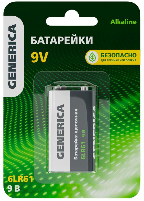Батарейка щелочная Alkaline 6LR61 9V (1…