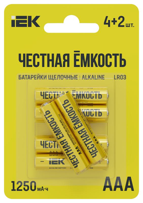 Батарейка щелоч. Alkaline LR03/AAA (4+2шт/блистер) ПРОМО