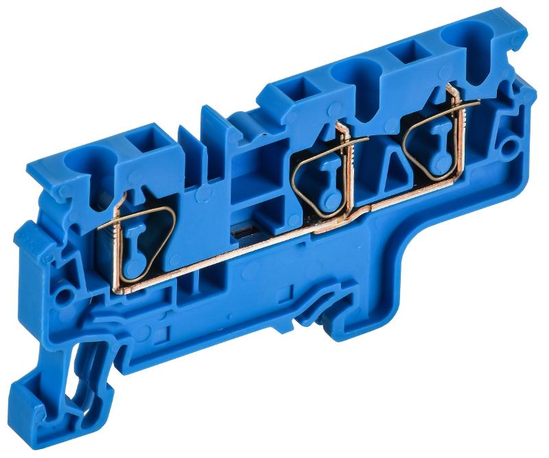 ARMAFIX Клемма пруж. CX4-3 BU 4мм2 3-конт. синяя